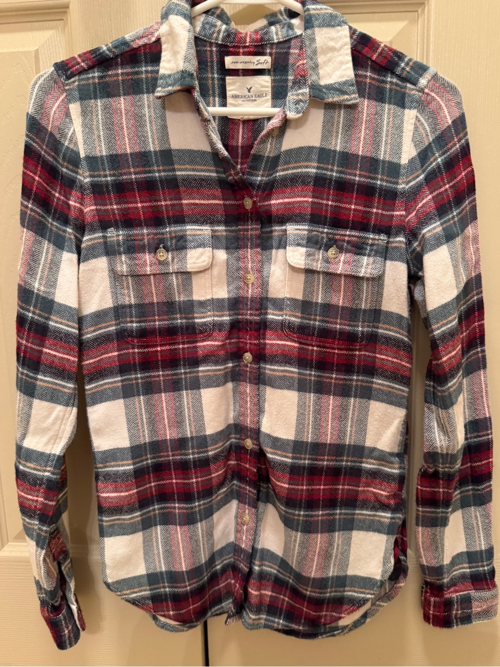 American Eagle Outfitters Woman’s Red & Blue Plaid Flannel Shirt
